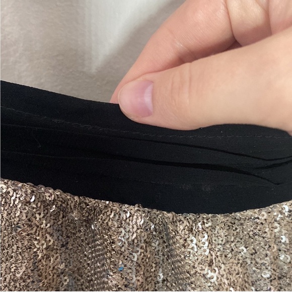 Zara basic party metallic gold sequins mini shorts size XS - Picture 5 of 6